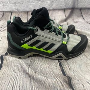 Adidas Terrex AX3 Grey Core Black Green Outdoor Hiking Shoes Men's 7 (FW9452)